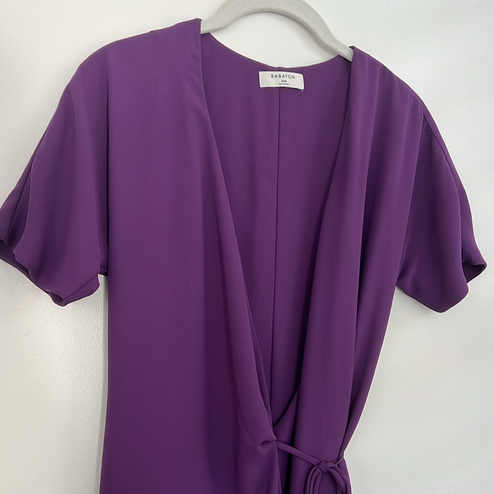Aritzia Babaton Purple Mini Wrap Dress